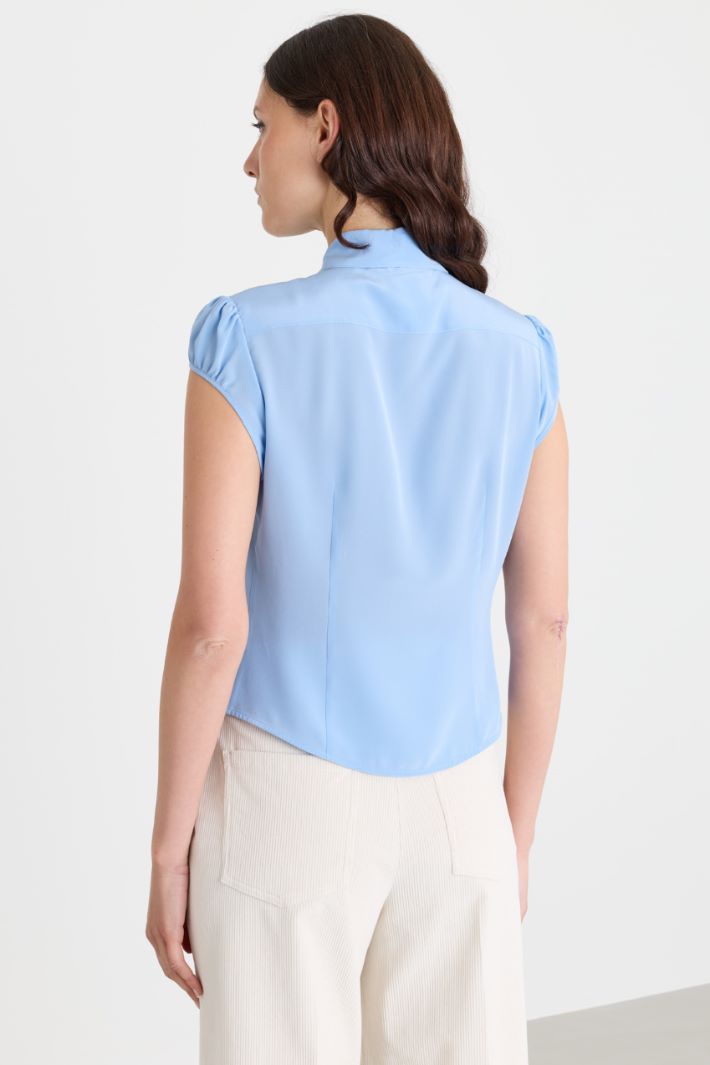 Blusa con ruches - AZZURRO - Intrend - 4