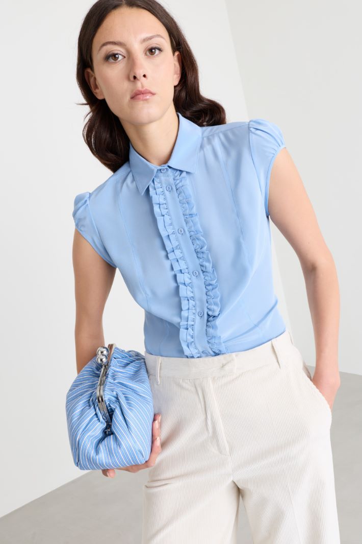 Blusa con ruches - AZZURRO - Intrend - 2