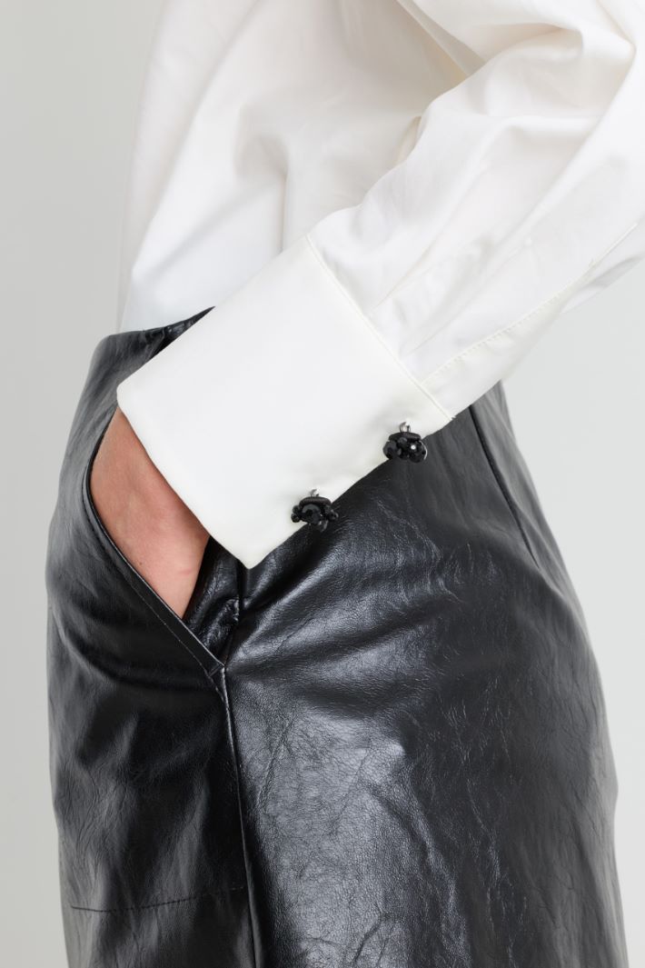 Camicia in popeline con fiocco papillon - BIANCO - Intrend - 3