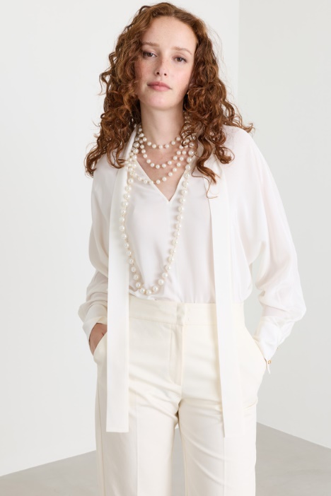 Blusa in crepe de chine - Intrend