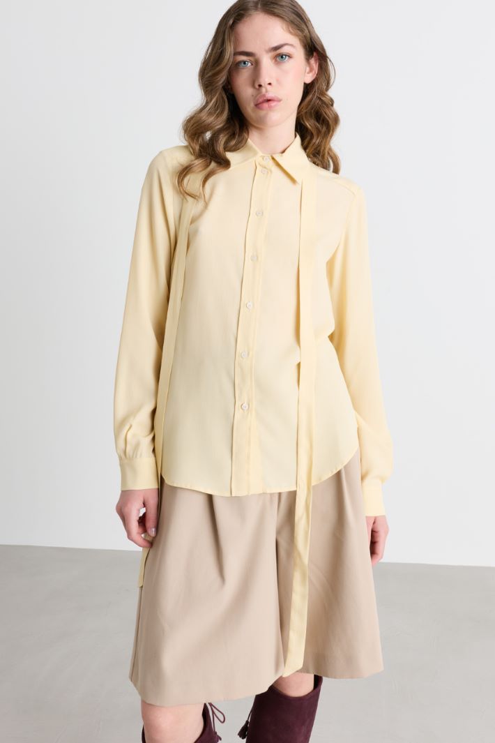 Blusa in crepe de chine - GIALLO - Intrend - 2
