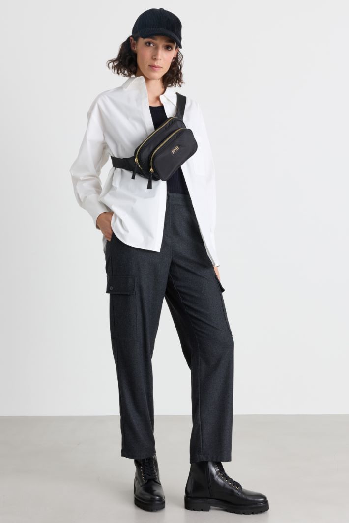 Camicia ampia in popeline - BIANCO - Intrend