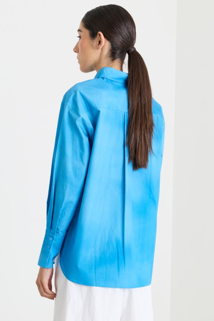 Camicia ampia in popeline - AZZURRO  - Intrend - 4