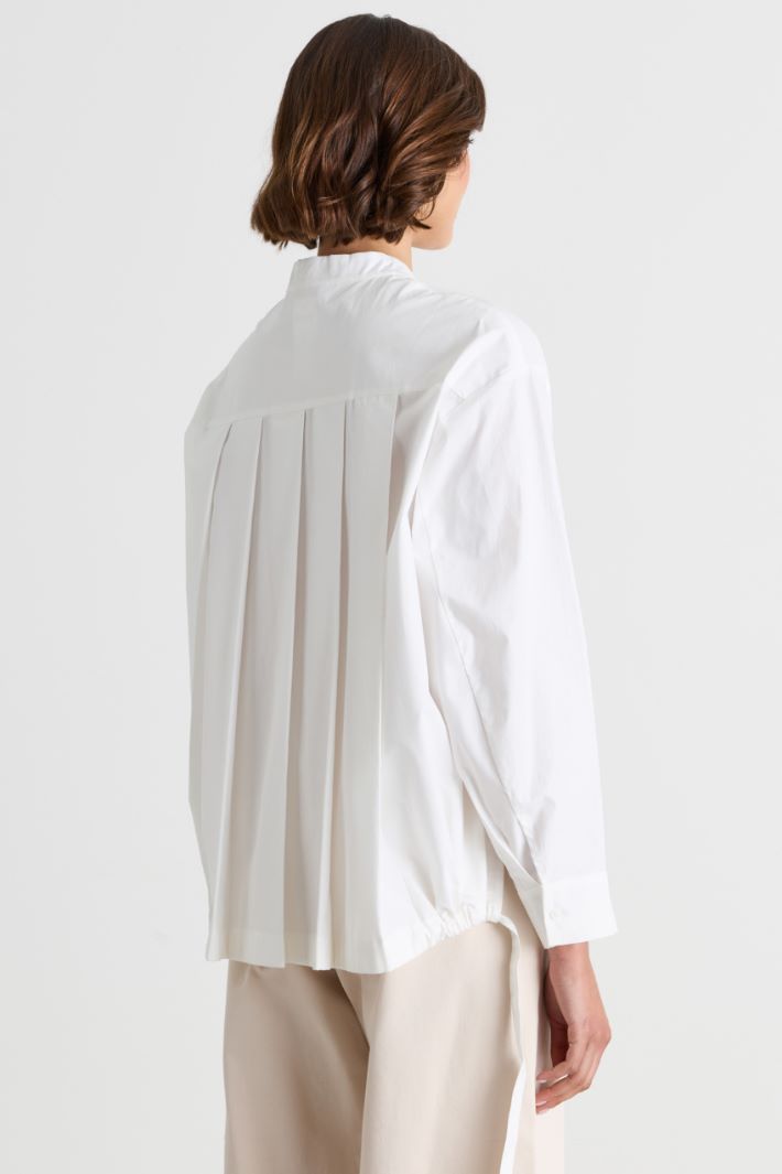 Camicia in popeline con pieghe - BIANCO - Intrend - 4