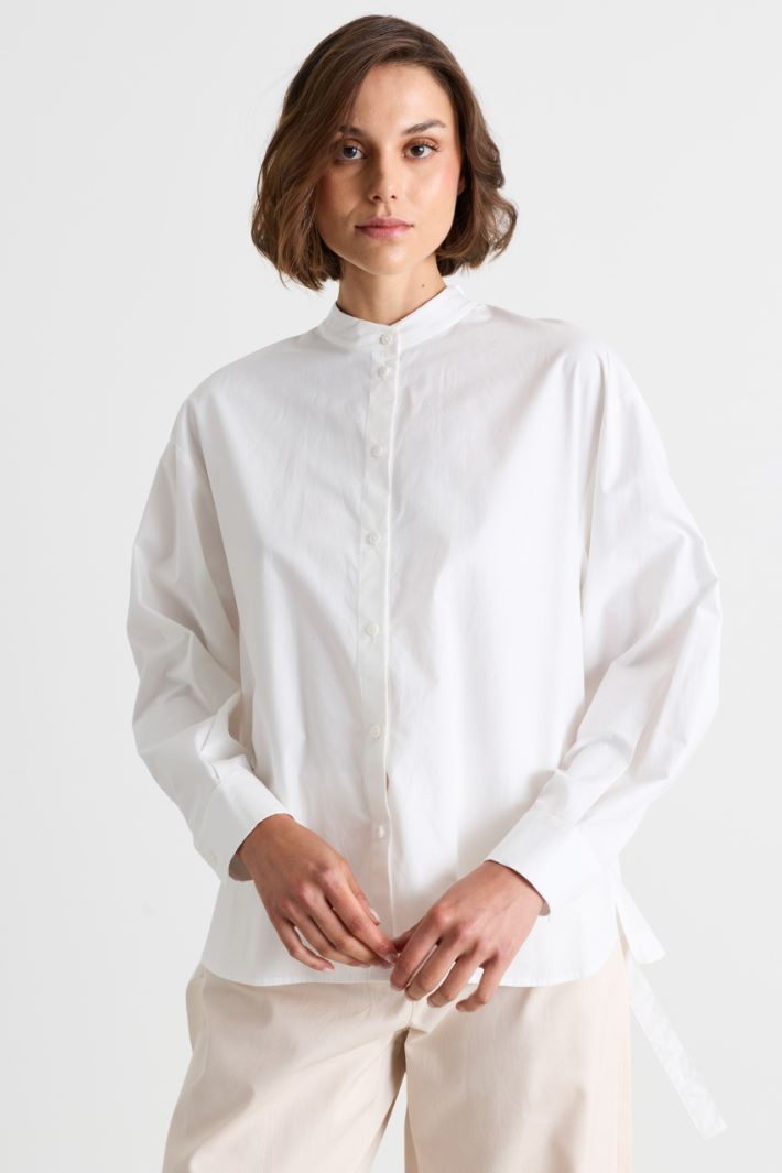 Camicia in popeline con pieghe - BIANCO - Intrend - 2