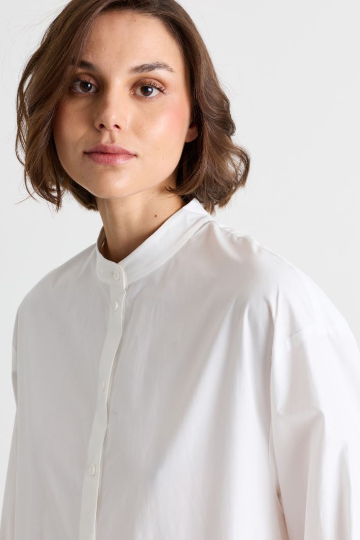Camicia in popeline con pieghe - BIANCO - Intrend - 3