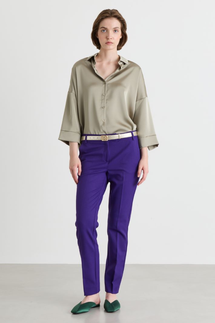 Blusa in raso fluido - GRIGIO - Intrend