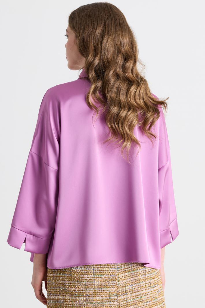 Blusa in raso fluido - ROSA - Intrend - 4