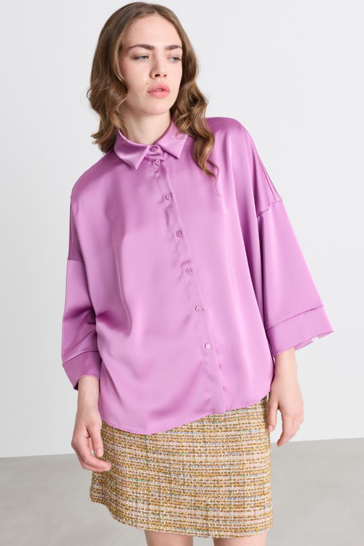 Blusa in raso fluido - ROSA - Intrend - 2