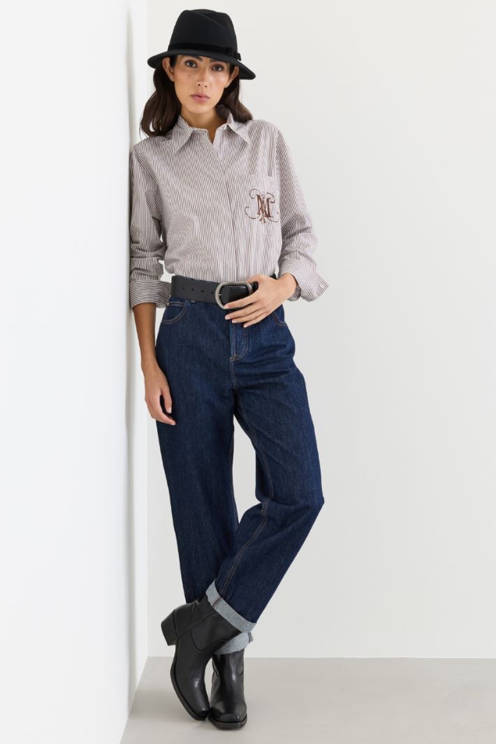 Camicia con stemma - BIANCO BORDEAUX - Intrend