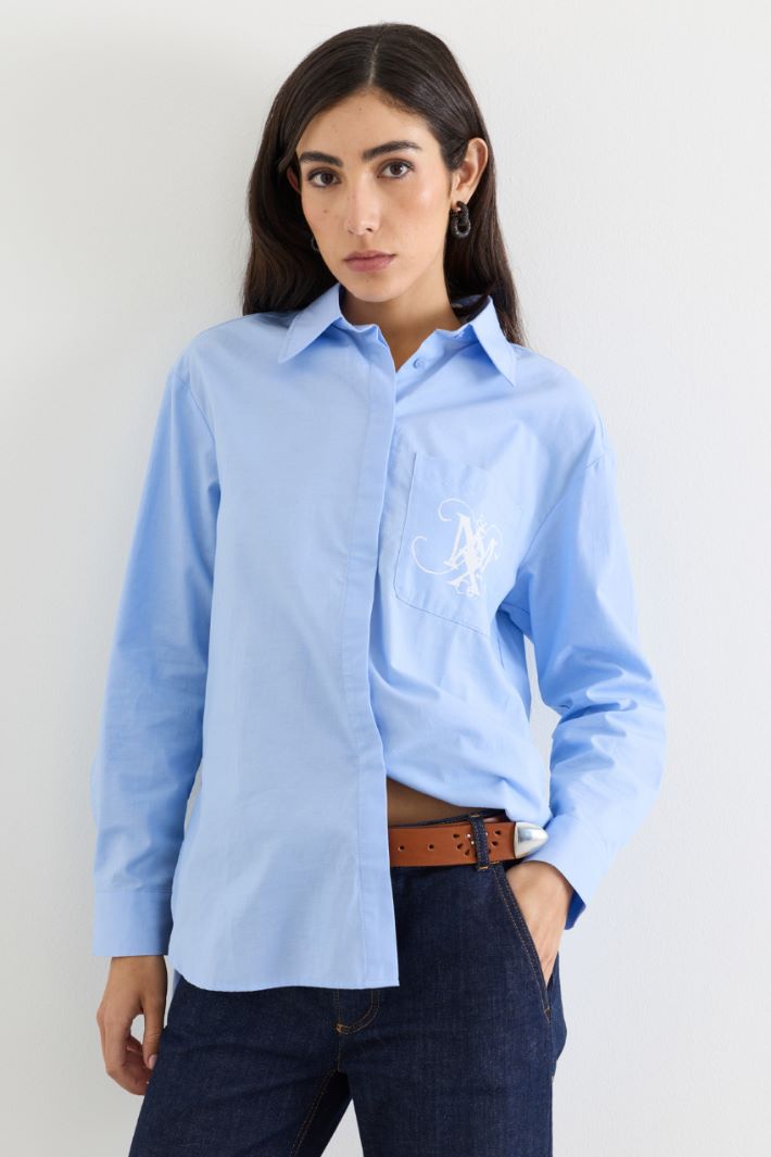 Camicia con stemma - AZZURRO - Intrend - 2