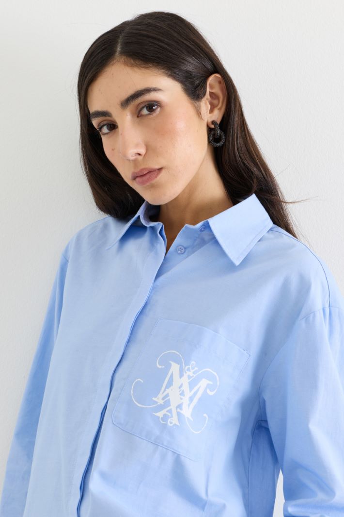 Camicia con stemma - AZZURRO - Intrend - 3