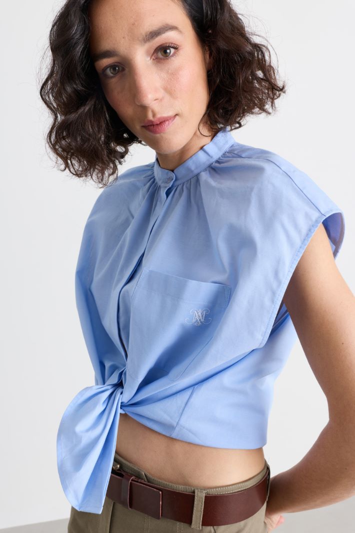 Camicia smanicata con stemma - AZZURRO - Intrend - 3