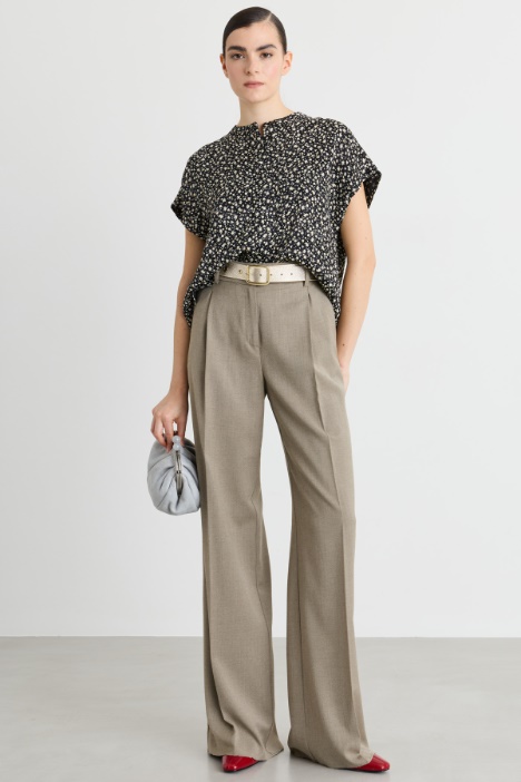 Blusa jacquard a micro fiori - Intrend
