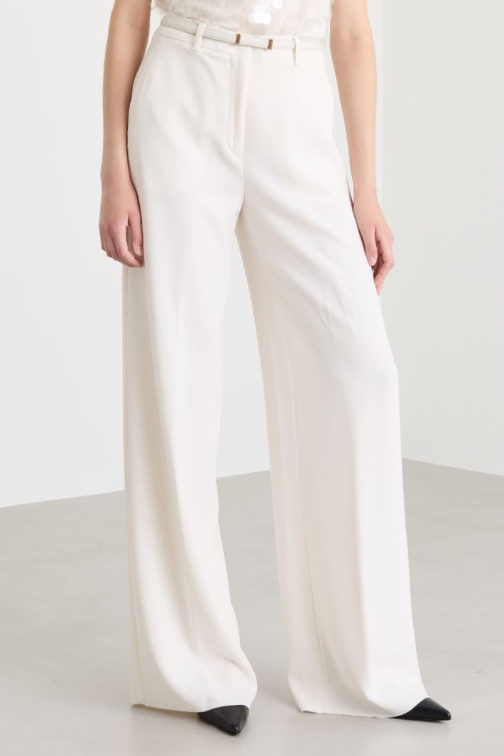 Pantalone largo in cady - BIANCO - Intrend - 2