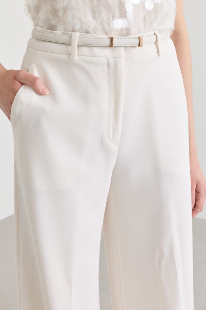 Pantalone largo in cady - BIANCO - Intrend - 3