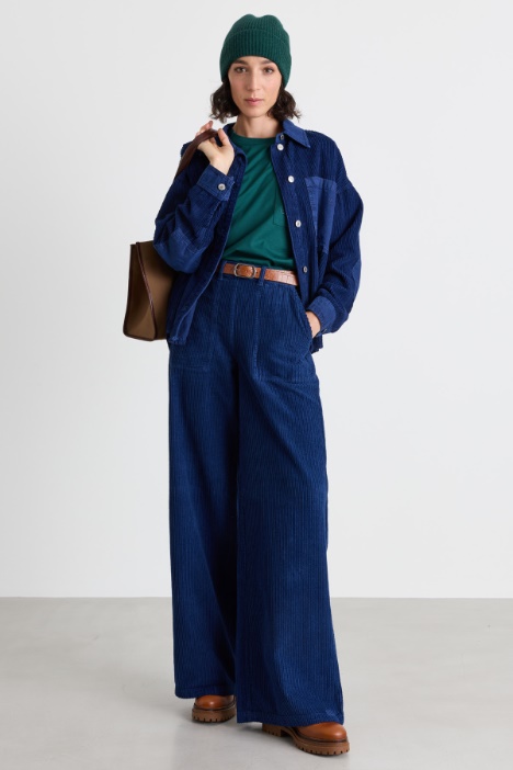 Pantalone ampio in velluto a coste - Intrend