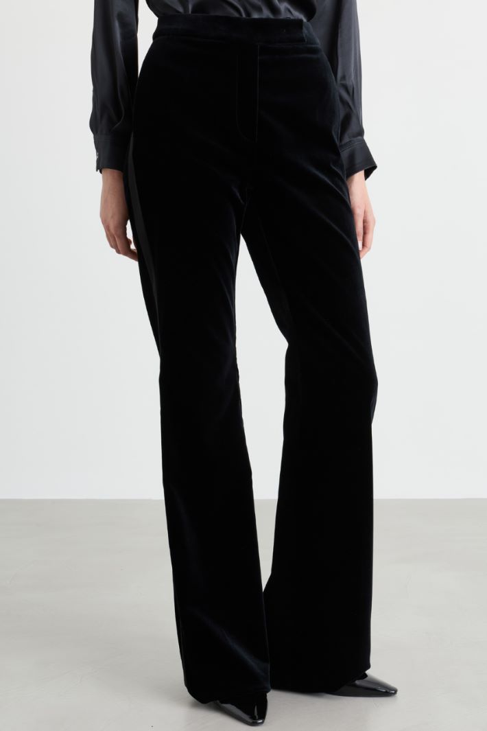 Velvet tuxedo trousers - BLACK - Intrend - 2