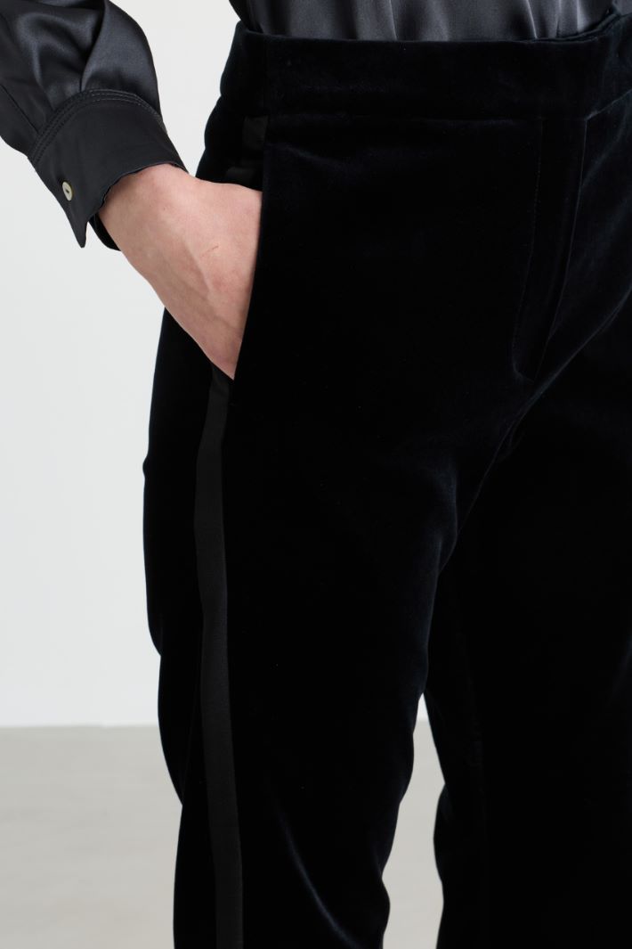 Velvet tuxedo trousers - BLACK - Intrend - 3