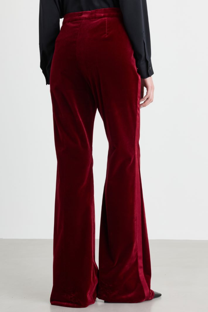 Velvet tuxedo trousers - BORDEAUX - Intrend - 4