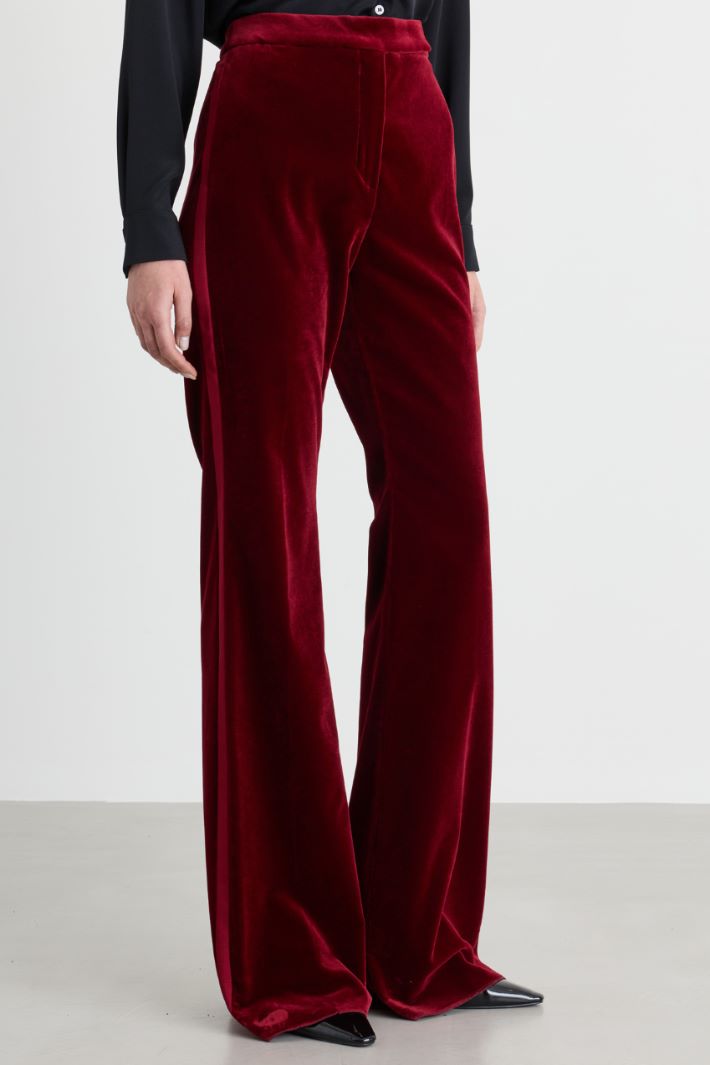 Velvet tuxedo trousers - BORDEAUX - Intrend - 2