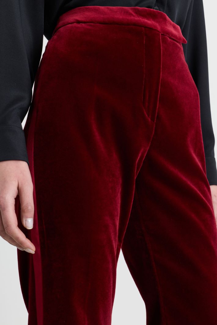 Velvet tuxedo trousers - BORDEAUX - Intrend - 3