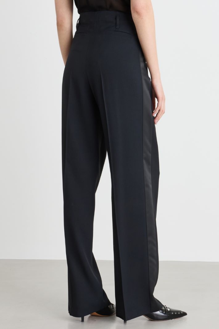 Flowing tuxedo trousers - BLACK - Intrend - 4
