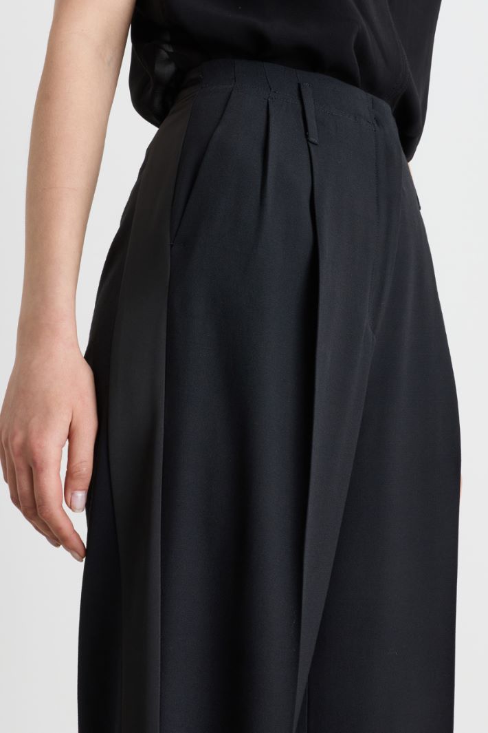 Flowing tuxedo trousers - BLACK - Intrend - 3