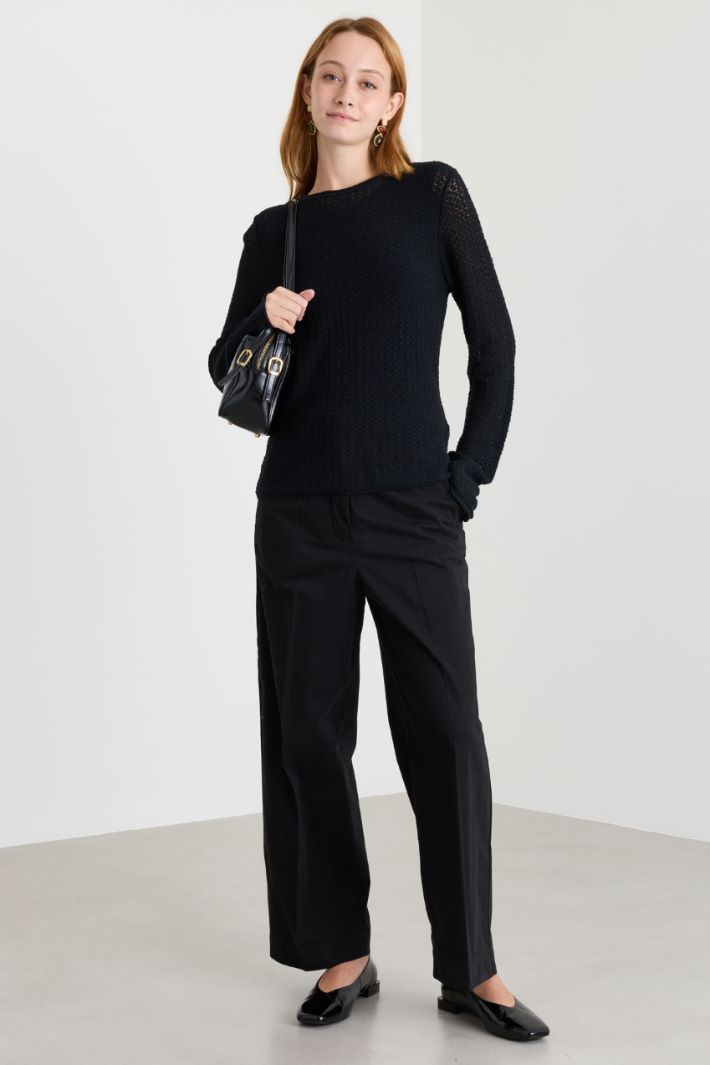 Pantalone in raso - NERO - Intrend