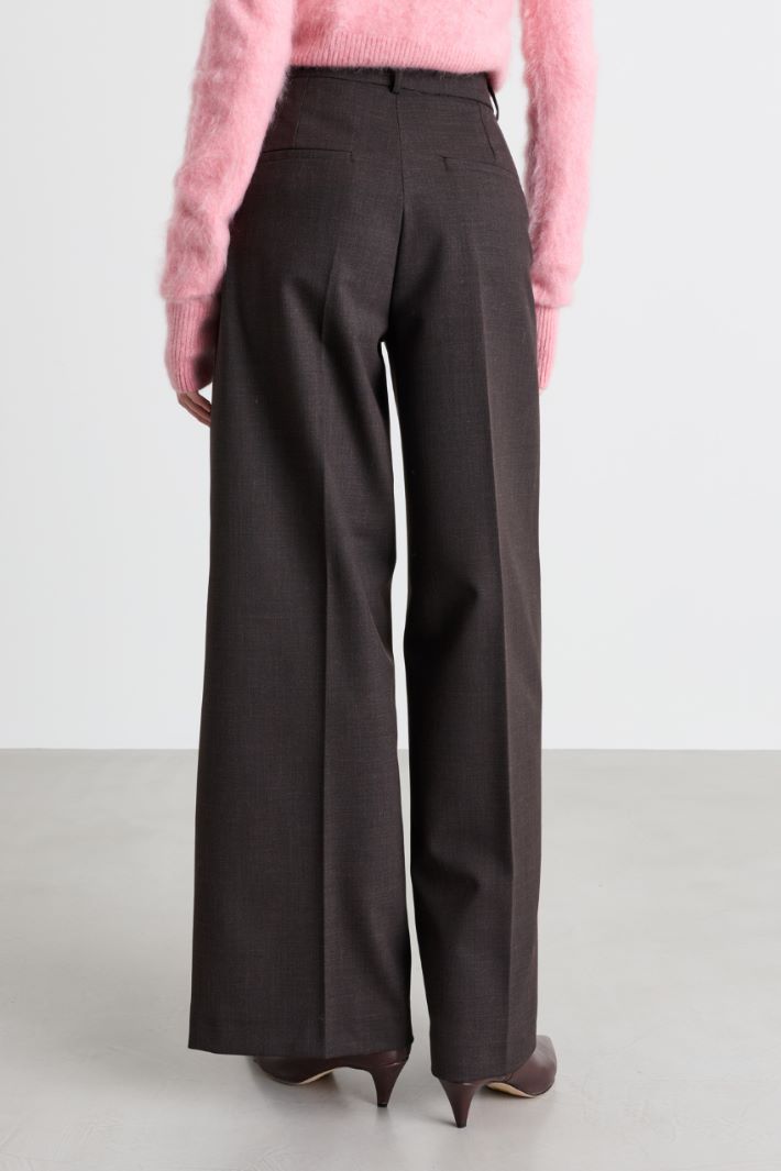 Wide-leg grisaille trousers - GREY - Intrend - 4