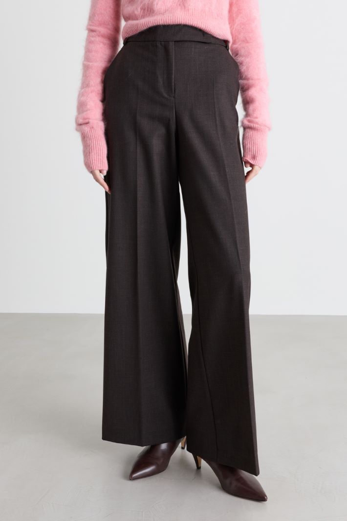 Wide-leg grisaille trousers - GREY - Intrend - 2