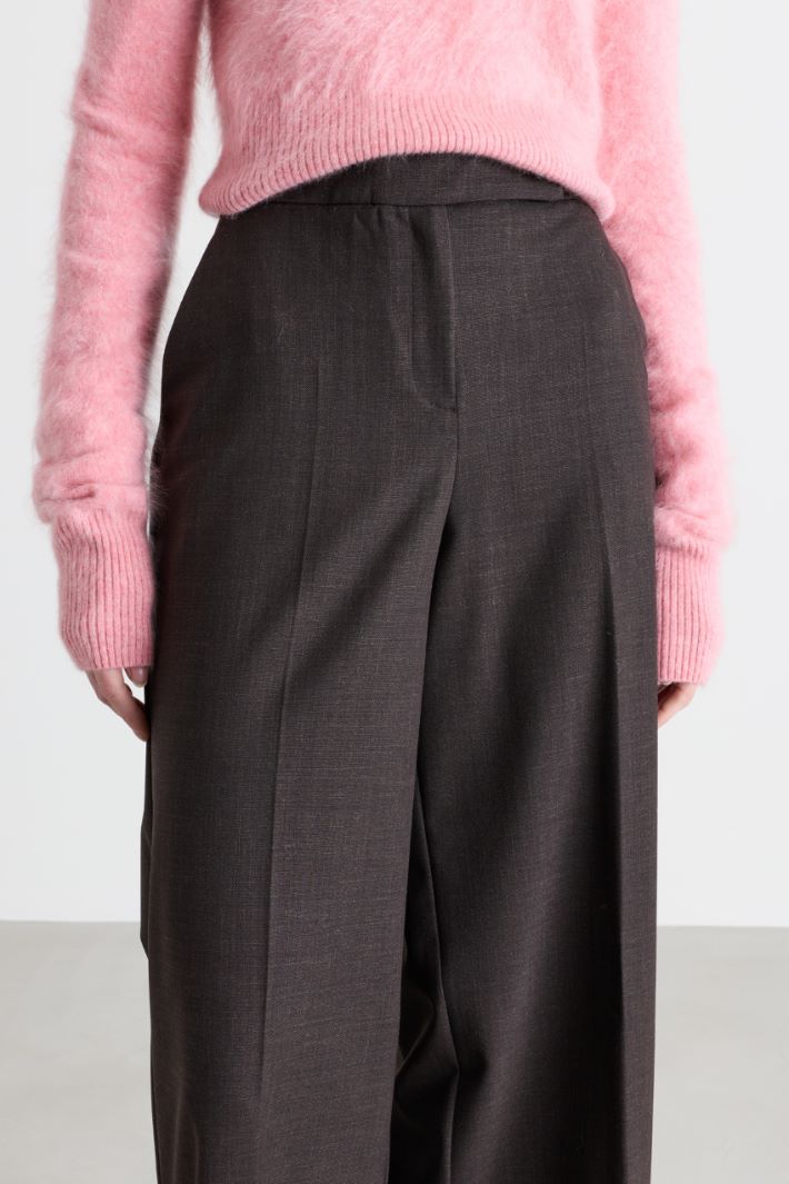 Wide-leg grisaille trousers - GREY - Intrend - 3