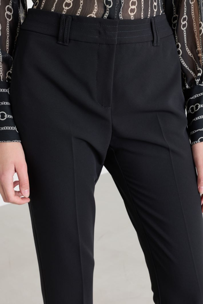 Flared trousers in technical fabric - BLACK - Intrend - 3