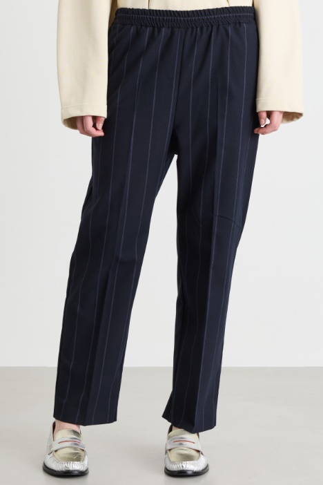 Pantalone in flanella gessata