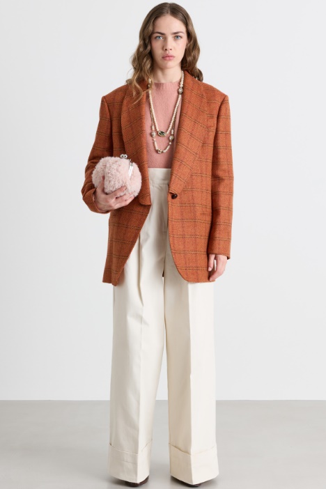 Wide-leg gabardine trousers - Intrend