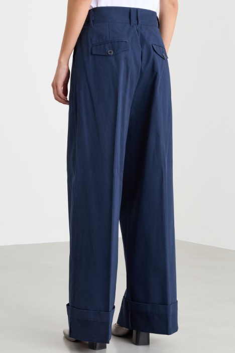 Pantalone over in gabardina