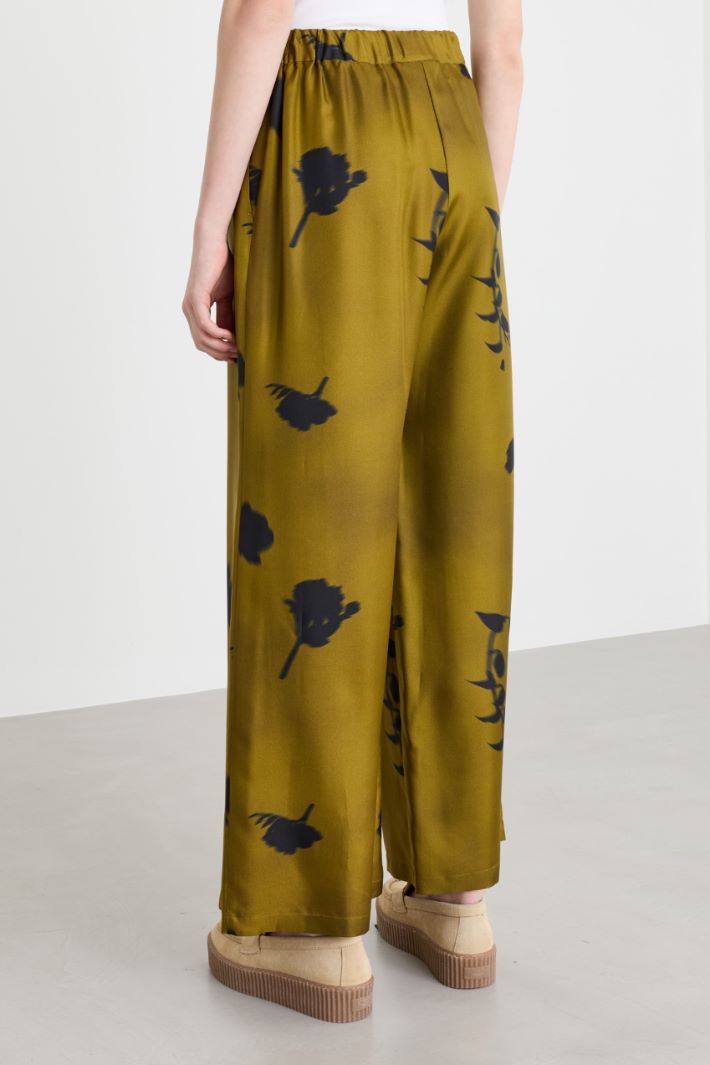 Printed twill trousers - GREEN - Intrend - 4