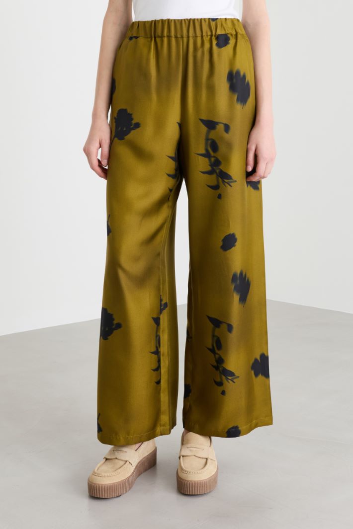 Printed twill trousers - GREEN - Intrend - 2