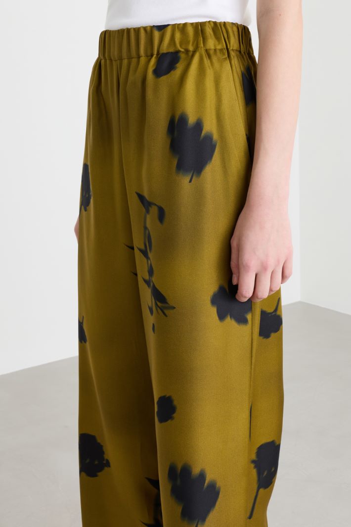 Printed twill trousers - GREEN - Intrend - 3