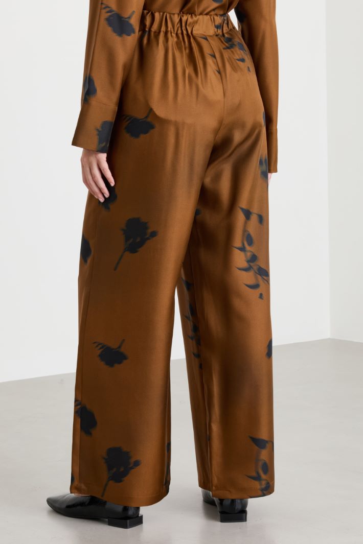 Pantalone in twill stampato - MARRONE - Intrend - 4