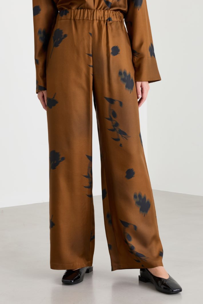 Pantalone in twill stampato - MARRONE - Intrend - 2