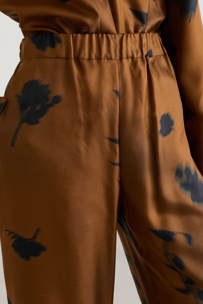 Pantalone in twill stampato - MARRONE - Intrend - 3