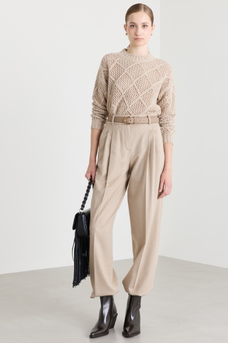 Wool Drap Trousers - Intrend