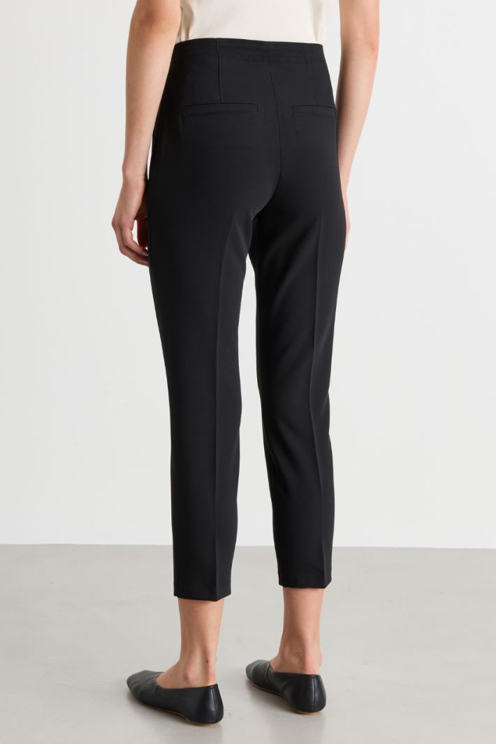 Slim-fit technical fabric trousers - BLACK - Intrend - 4