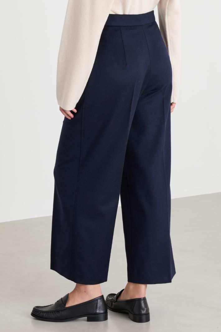 Wide-fit cropped trousers - BLUE - Intrend - 4