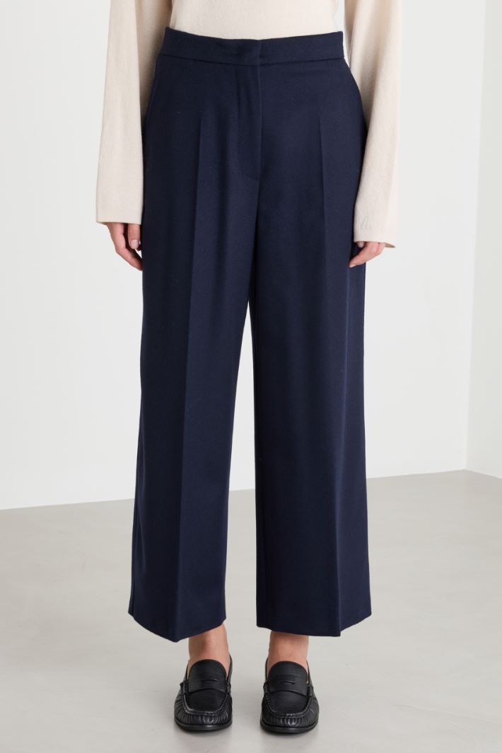 Wide-fit cropped trousers - BLUE - Intrend - 2
