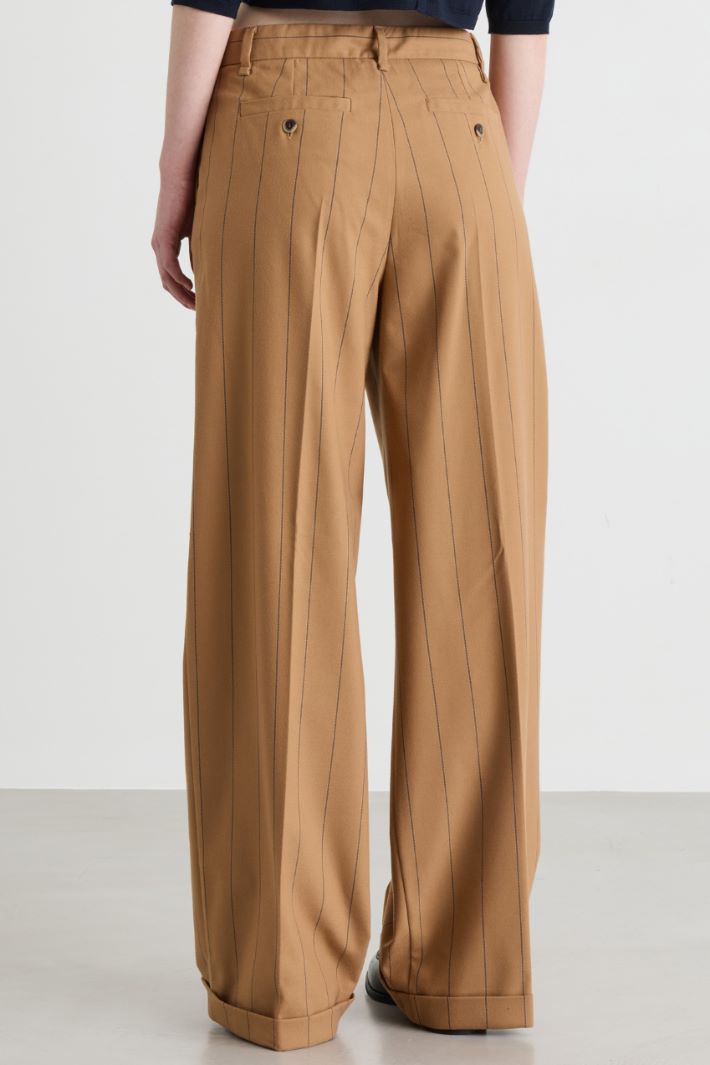 Pantalone ampio in flanella - CAMMELLO - Intrend - 4