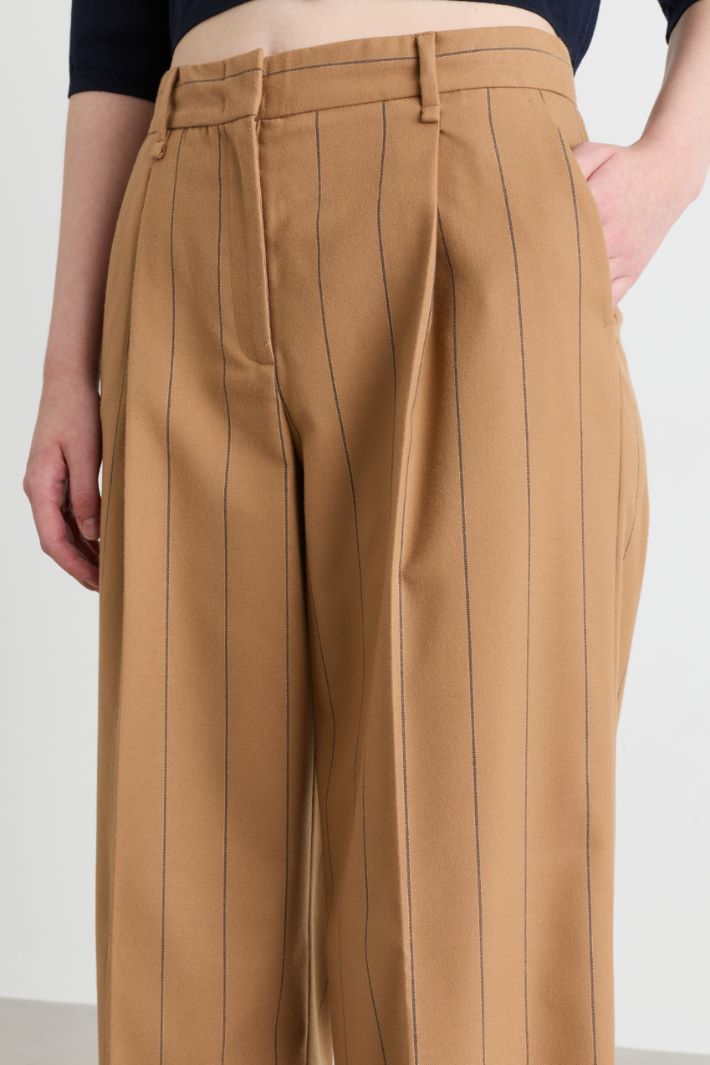 Pantalone ampio in flanella - CAMMELLO - Intrend - 3