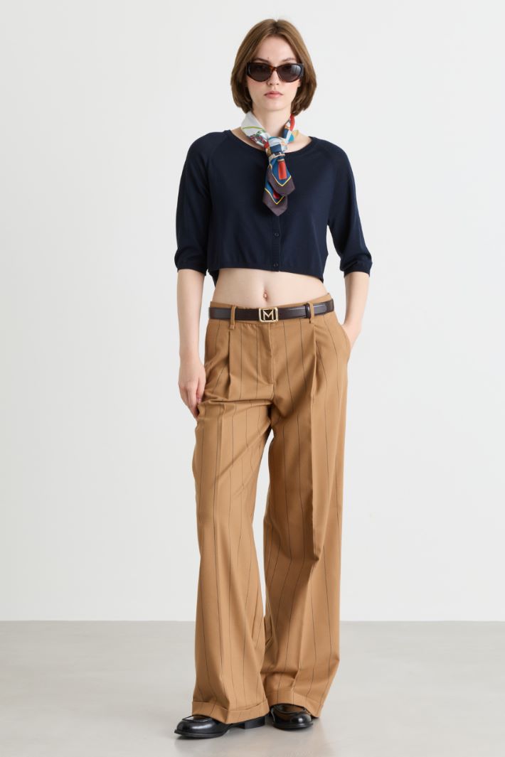 Pantalone ampio in flanella - CAMMELLO - Intrend