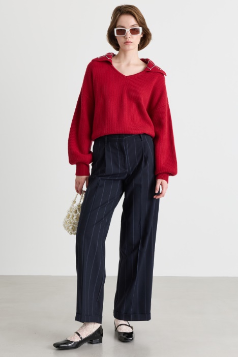 Pantalone ampio in flanella - Intrend